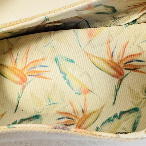 Vionic Shoes Women 10 Beige Canvas Groove Slip On Comfort Tropical Floral Lining - Picture 9 of 11